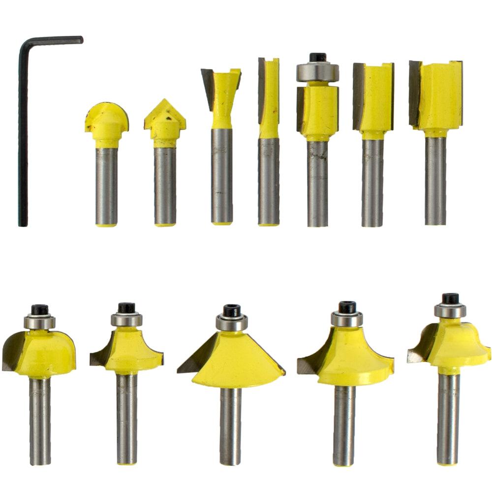 Router Bit Set 12 Pc Plastic Box 1/4 Shank - Livestainable.co.za