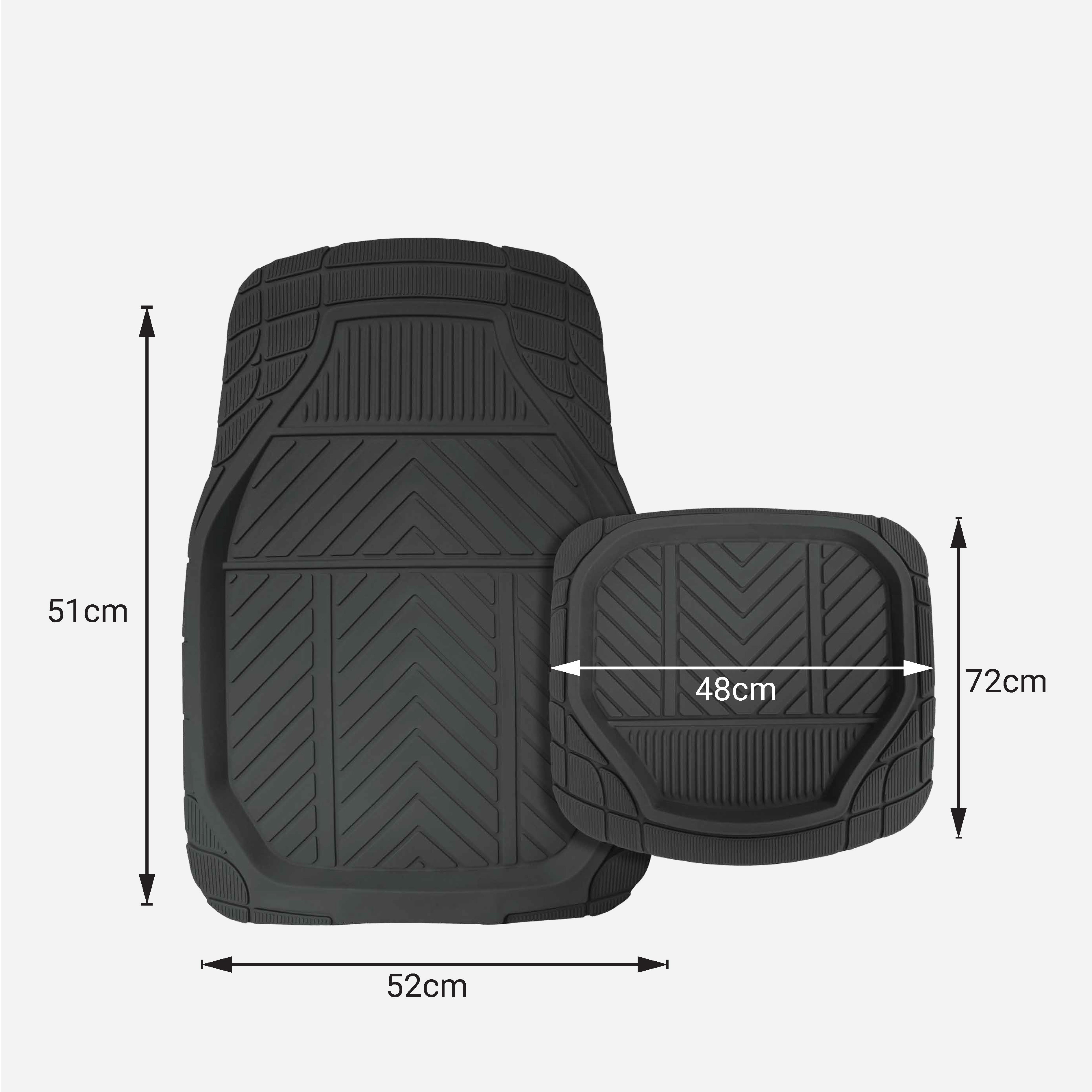 Car Mat 4 Pc Set Deep Trough