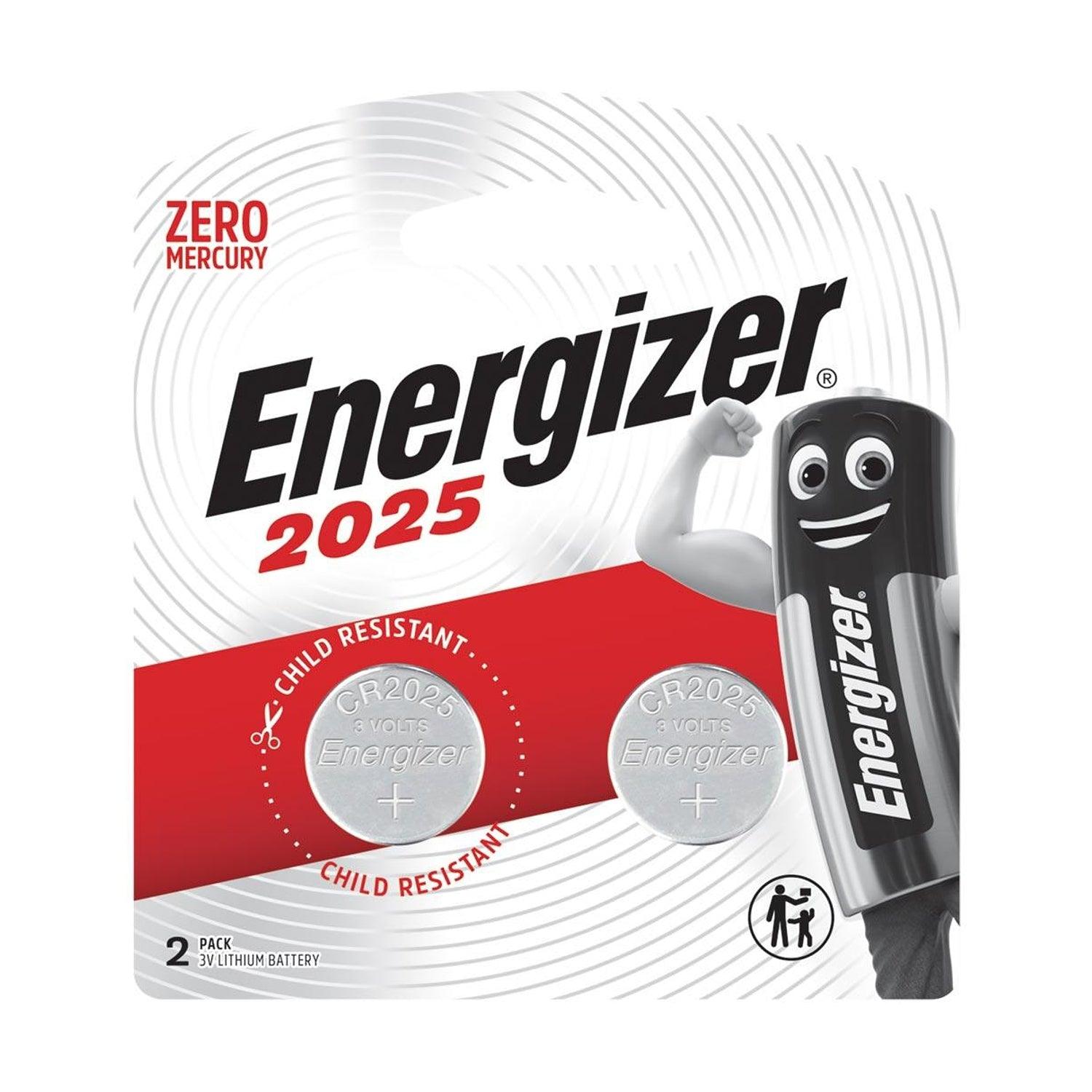 Energizer Cr2025 3 V Lithium Coin Battery 2 Pack (Moq12) - Livestainable.co.za