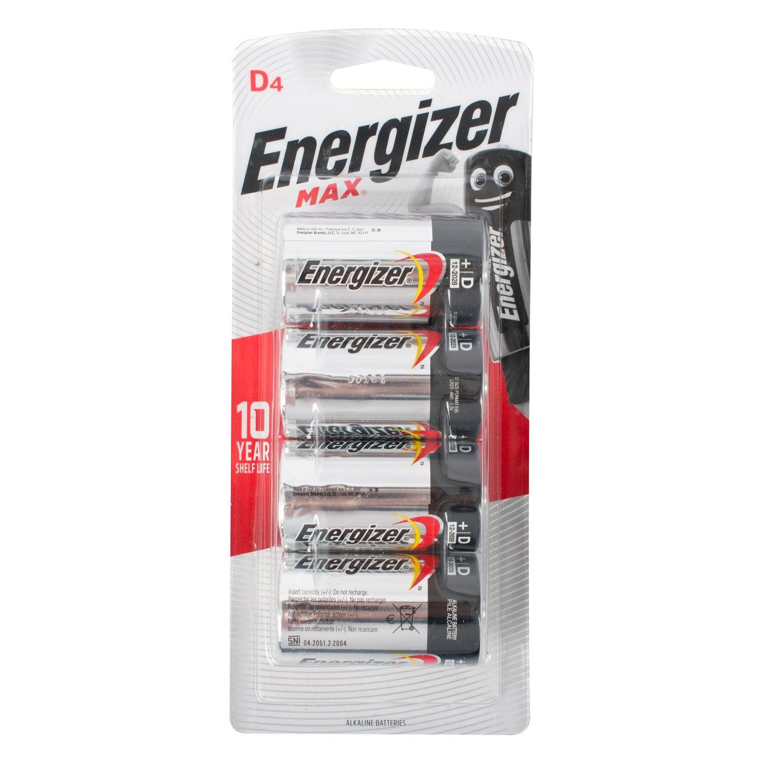 Energizer Max D 4 Pack (Moq 6) - Livestainable.co.za