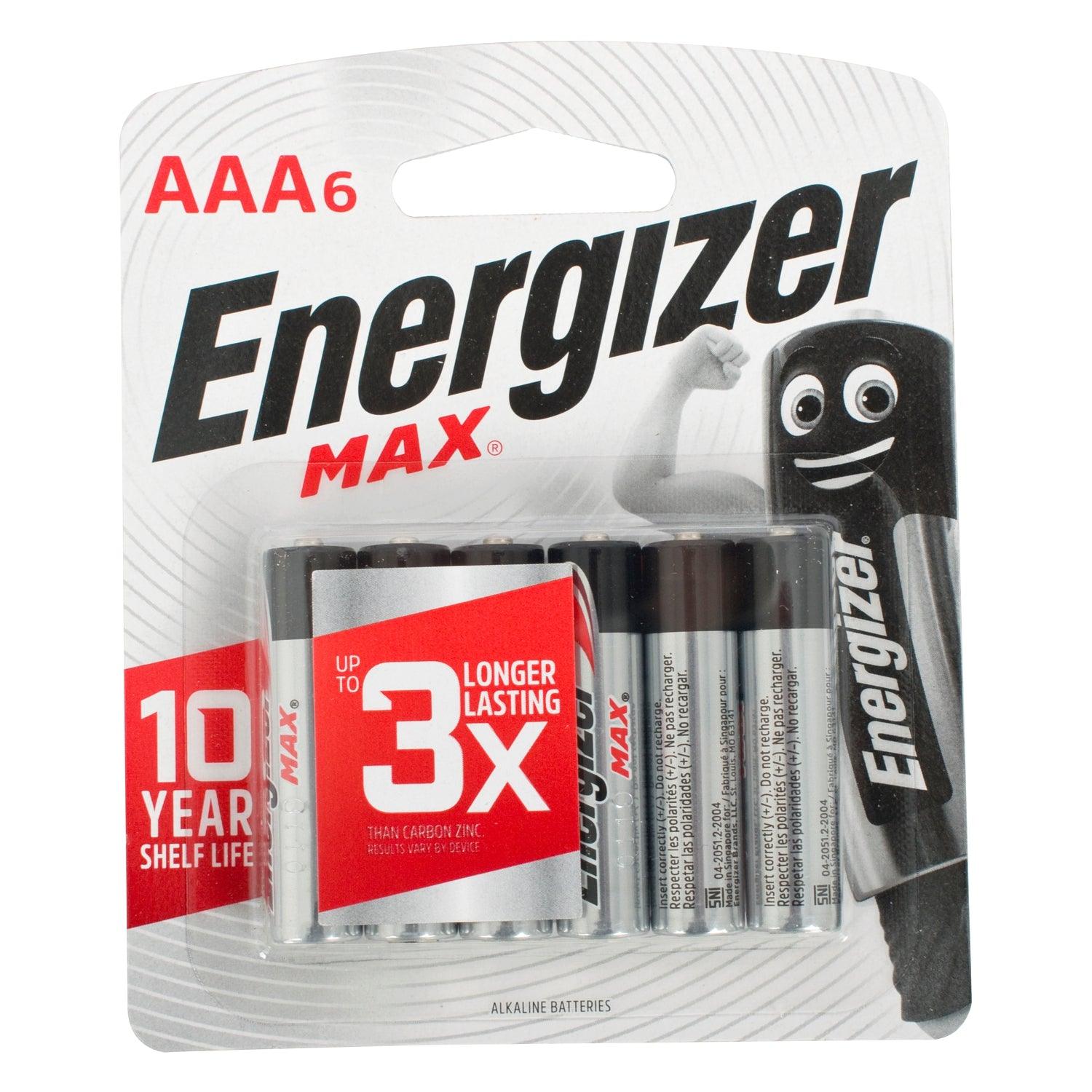 Energizer Max Aaa 6 Pack (Moq 12) - Livestainable.co.za