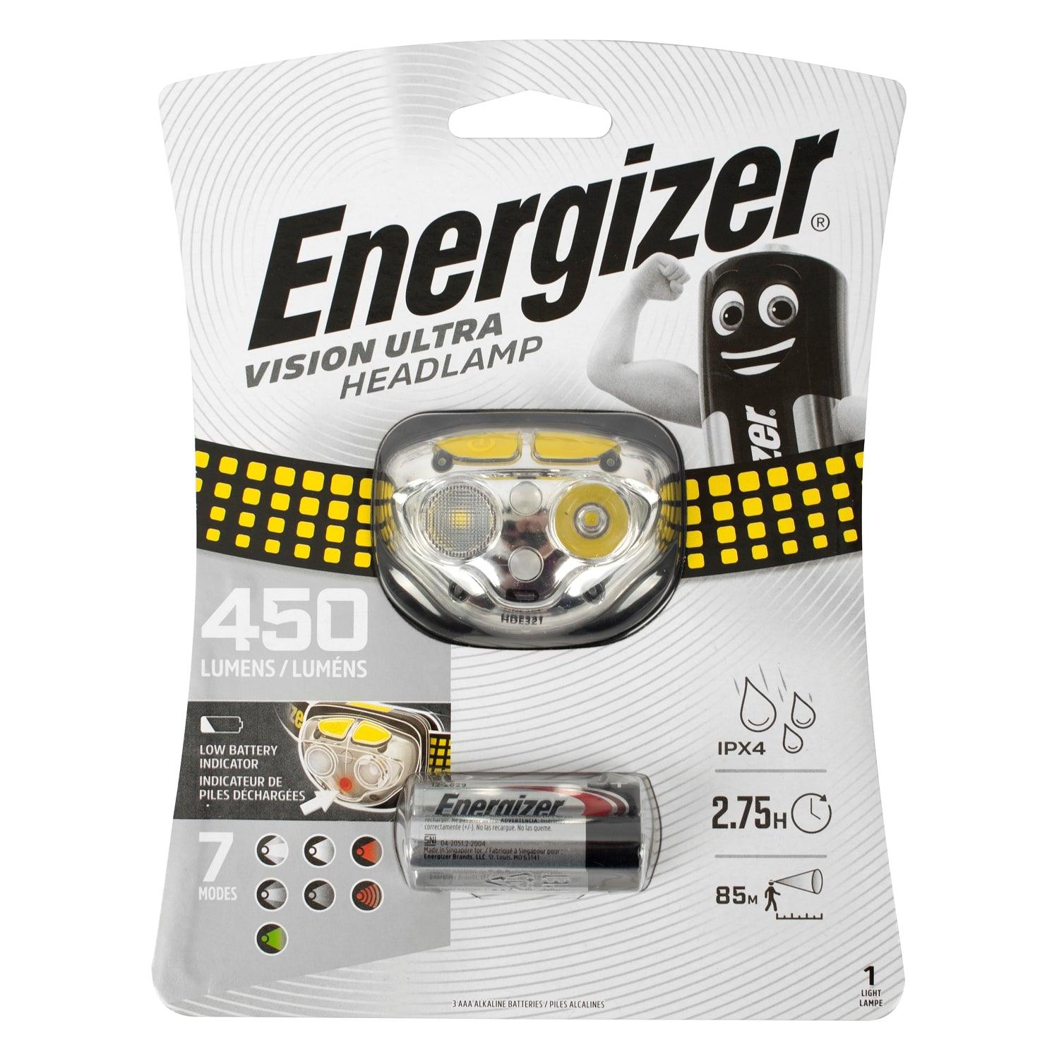 Energizer 450 Lum Vision Ultra Headlight Grey - Livestainable.co.za