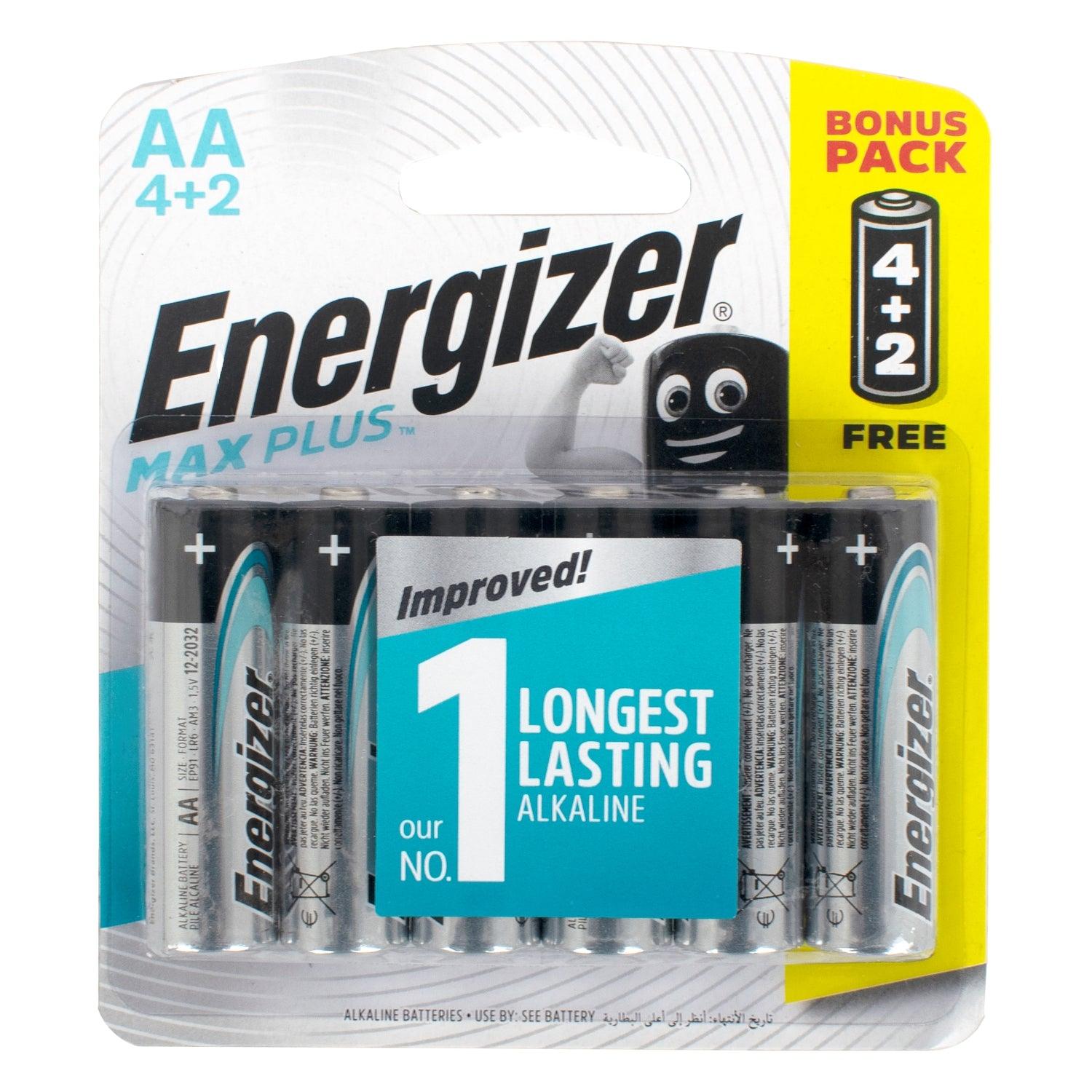 Energizer Maxplus Aa 6 Pack 4+2 Free (Moq 12) - Livestainable.co.za