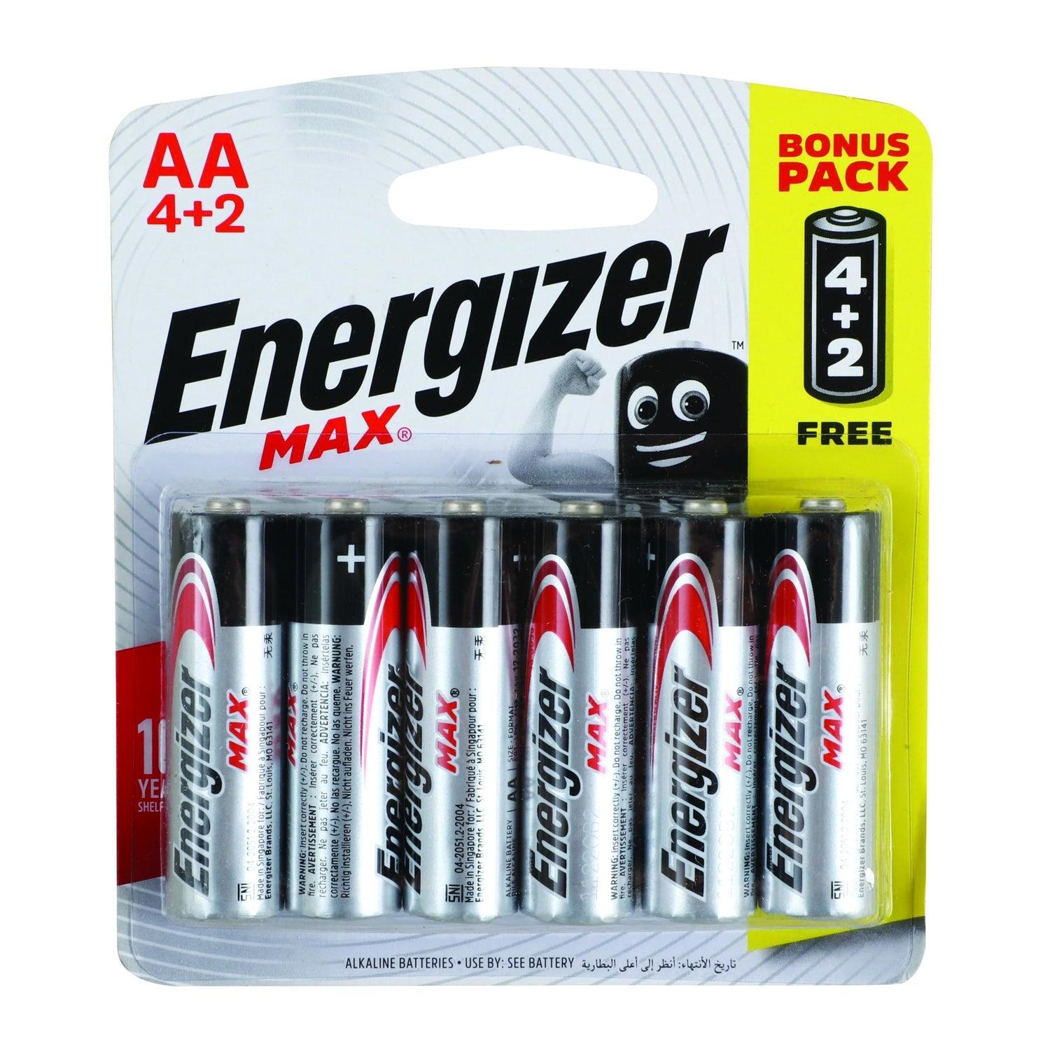 Energizer Max Aa 6 Pack 4+2 Free - Livestainable.co.za