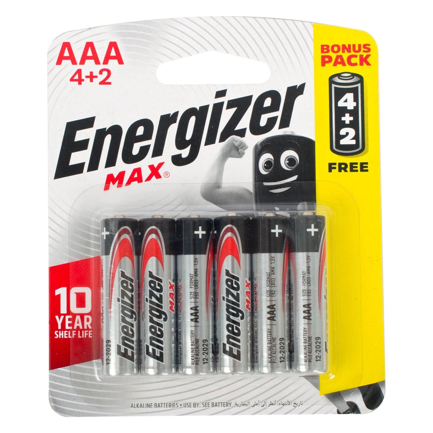 Energizer Max Aaa 6 Pack 4+2 Free - Livestainable.co.za