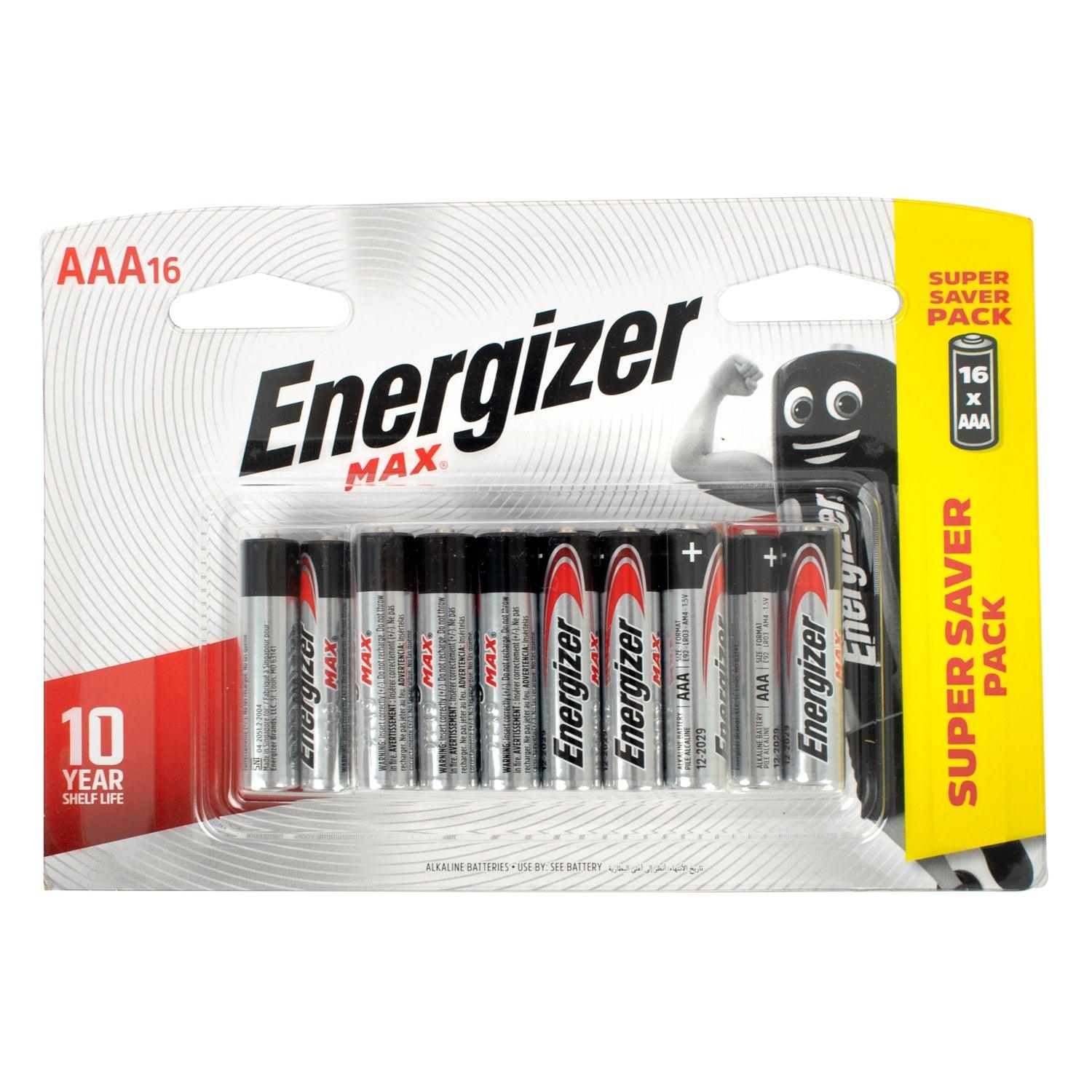 Energizer Max Aaa 16 Pack (175 X120 Mm Pack) - Livestainable.co.za