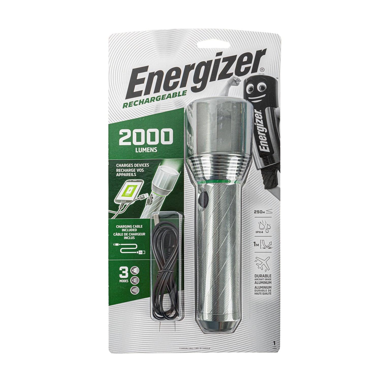 Energizer Rechargeable Metal Light 2000 Lum - Livestainable.co.za