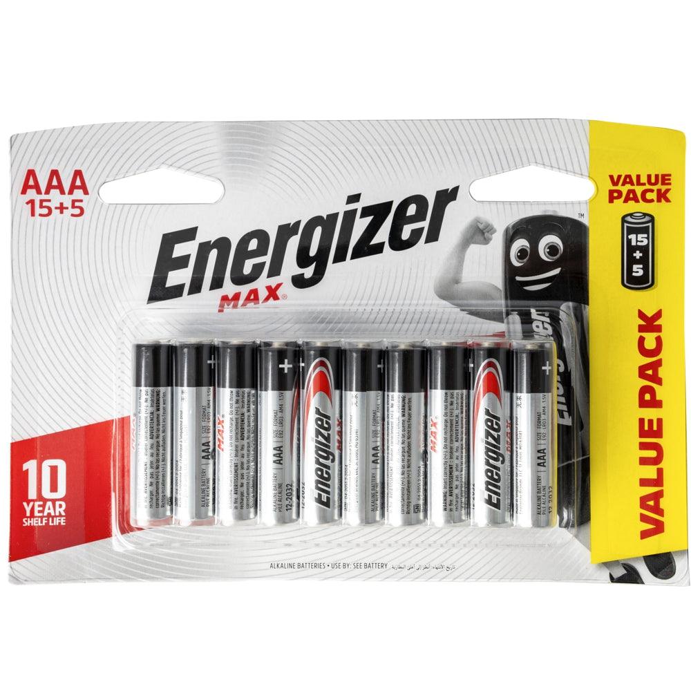 Energizer Max: Aaa 15+5 Free Pack (Moq 12) - Livestainable.co.za