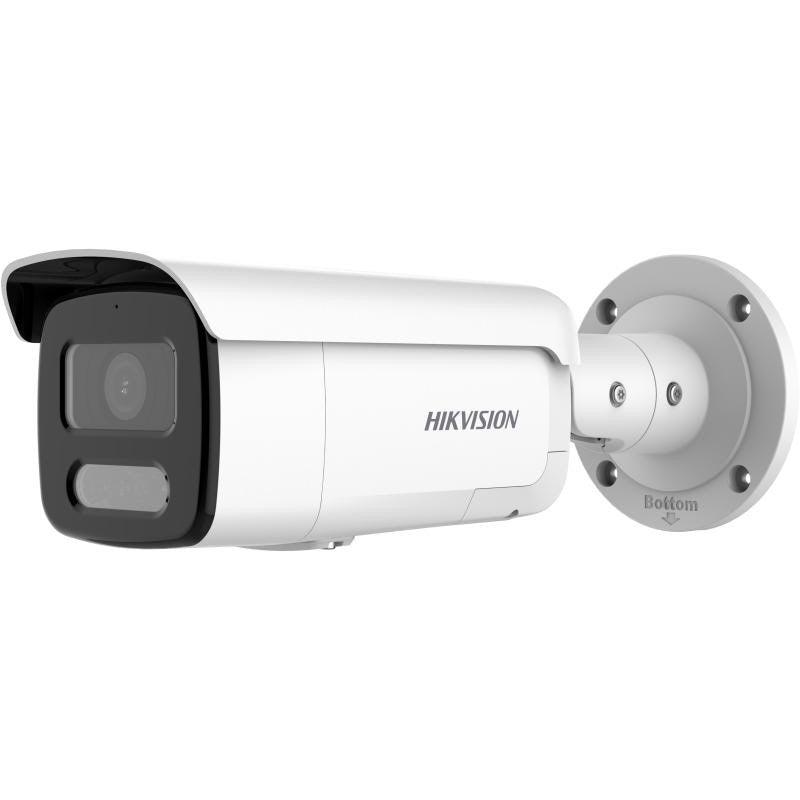 Hikvision - AcuSense 2MP bullet 4mm lens up to 60m IR 120dB WDR microphone 1 audio/ 1 alarm I/O built-in strobe-light & siren 12VDC/POE - Livestainable.co.za