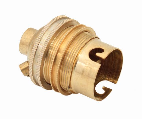 Lampholder B22 Brass 10mm Back Entry Earth Screw - Livestainable.co.za