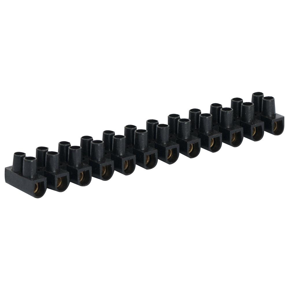 Connector Strip 10 Amp Black 12 Way - Livestainable.co.za