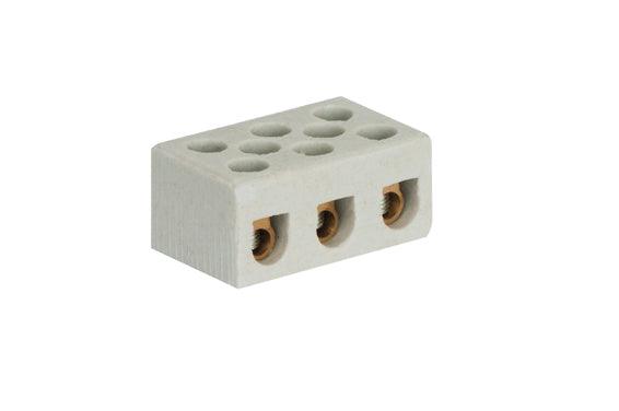 Connector Block 15 Amp 3 Way Porcelain - Livestainable.co.za