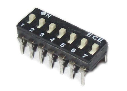 Dip Switch 7 Pole 100m A Extended Actuator Eam107 E