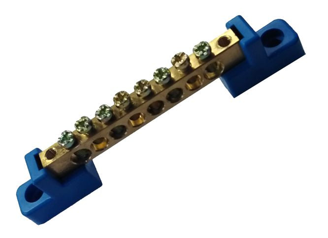Neutral Brass Bar Terminal Uninsulated 8 Pole Blue P/Mount Eb Bc 2 6 X9 8 W Bl