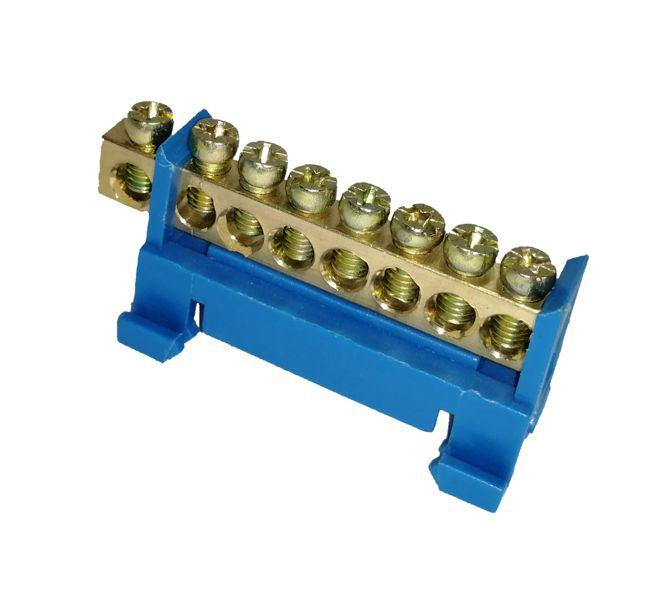 Neutral Bar Terminal Non Insulated 8 Pole Blue P/Mount Eb Ks008 Blue - Livestainable.co.za