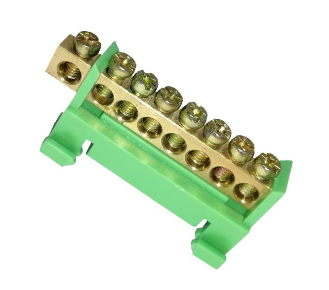 Neutral Bar Terminal 8 Pole Green Din Rail Mount Eb Ks008 Gr