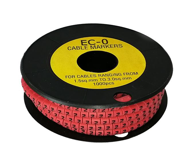 Cable Marker 2 Red Od 1.5 3mm2 Ec Type 190560(ec 0 2)