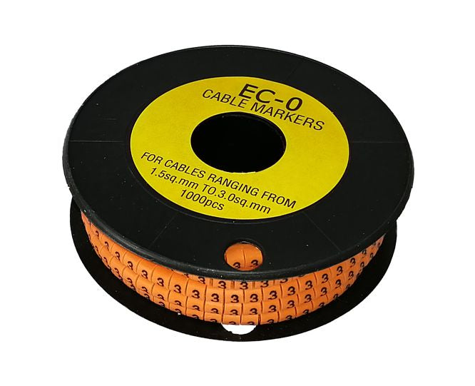 Cable Marker 3 Orange Od 1.5 3mm2 Ec Type 190560(ec 0 3)