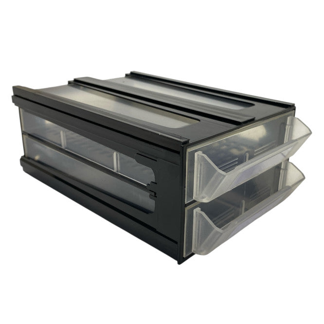 Double Plastic Storage Bin In Housing 170x120x68mm Stack. Ec02/01