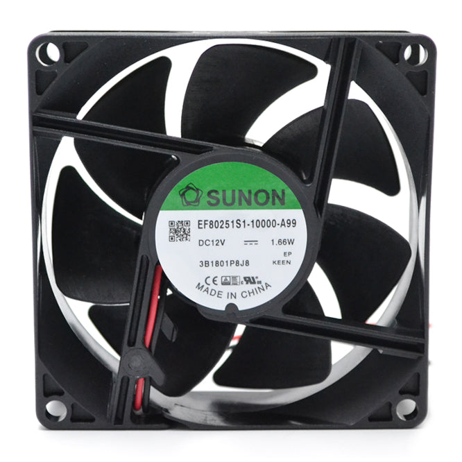 12 Vdc Cooling Axial Fan 80sqx25mm Slv 41 Cfm Lead Ef80251 S1 10000 A99