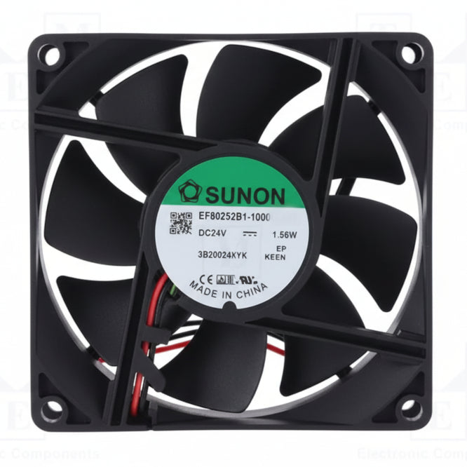 24 Vdc Axial Fan 80sqx25mm Bal 41 Cfm Lead Ef80252 B1 10000 A99