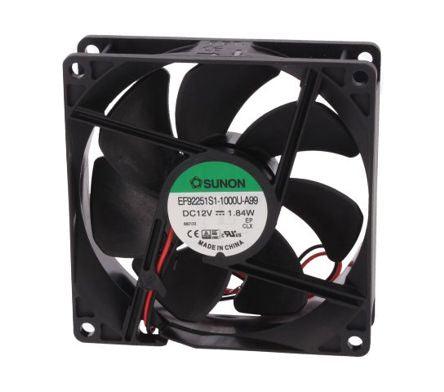 12 Vdc Axial Fan 92sqx25mm Slv 51 Cfm Lead Ef92251 S1 10000 A99 - Livestainable.co.za