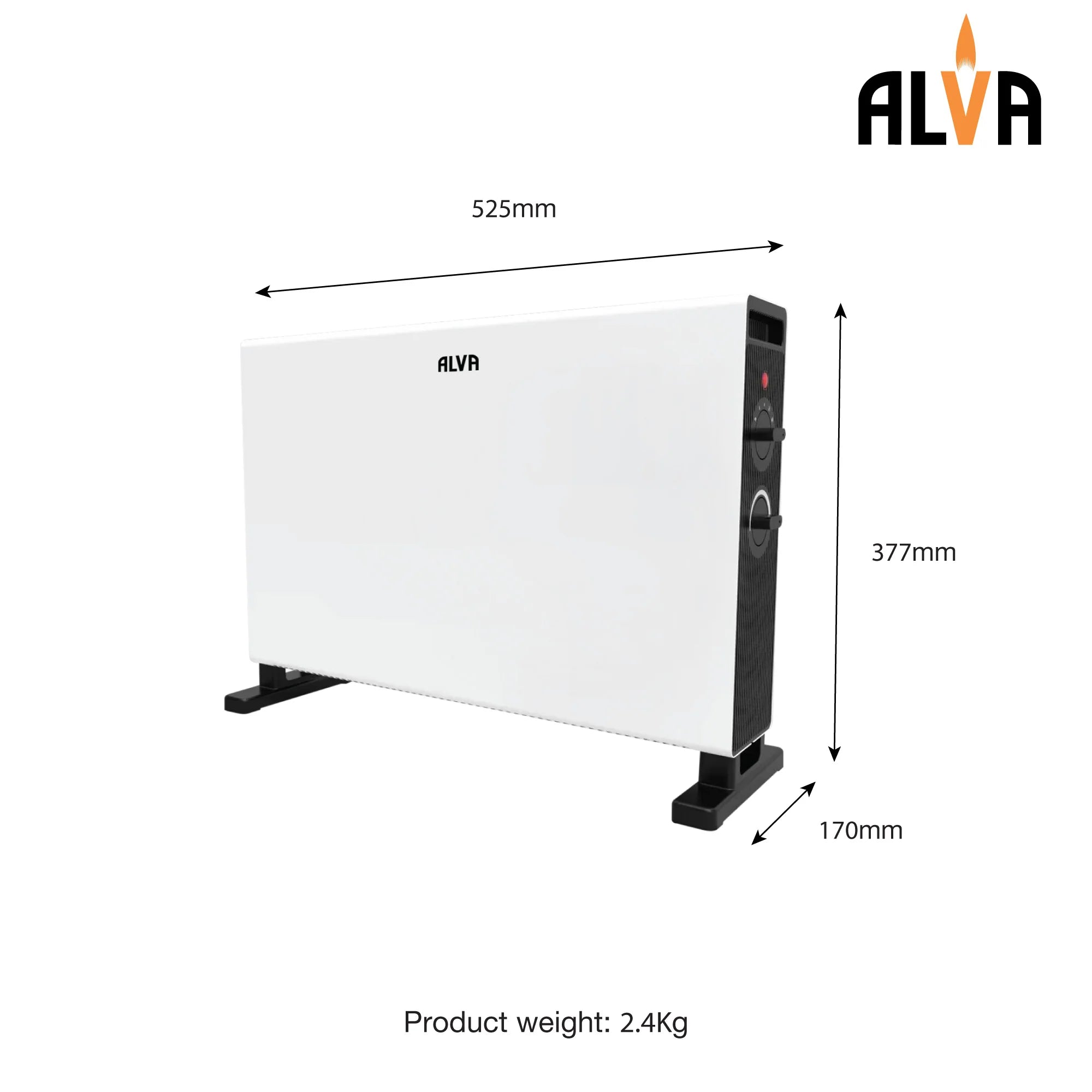 Electric Convection Heater White | Smooth Design | 2000 W