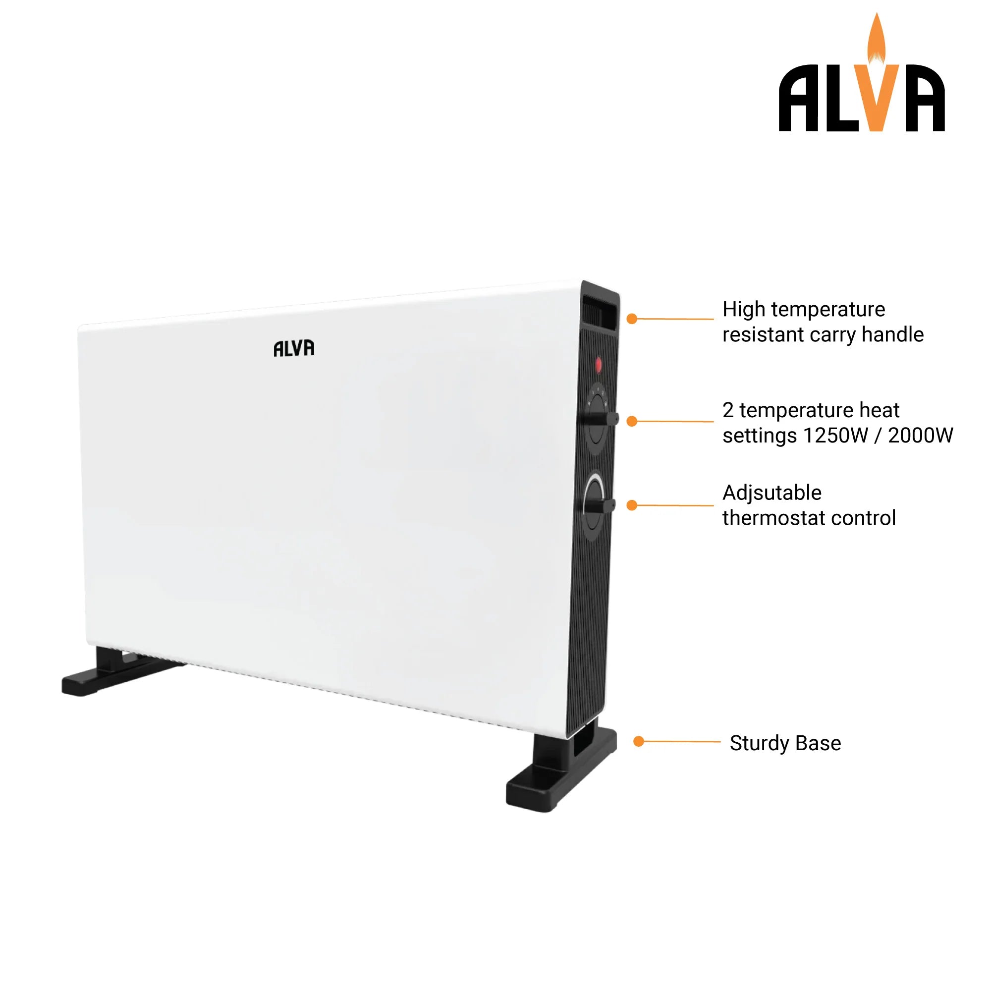 Electric Convection Heater White | Smooth Design | 2000 W