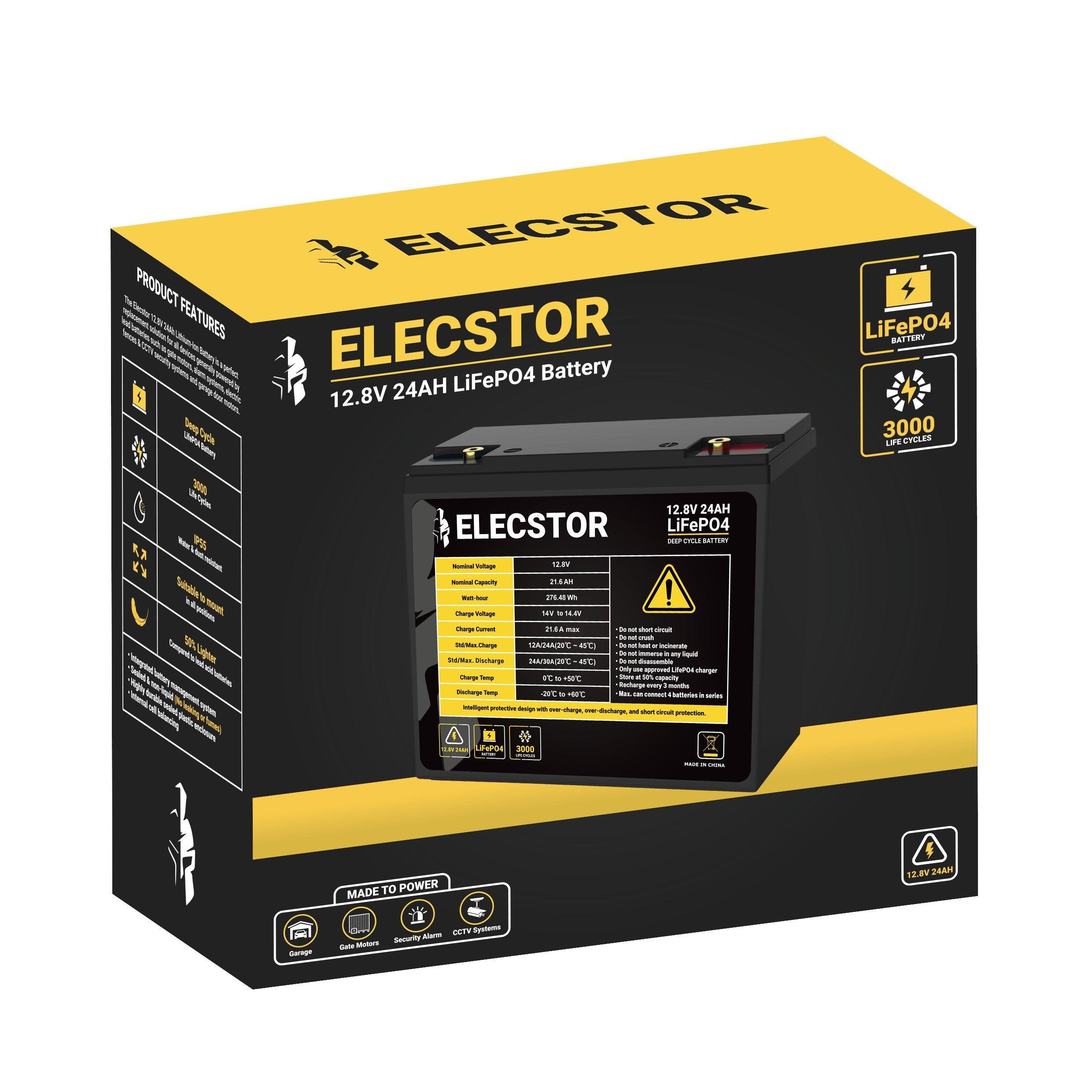 Elecstor 12 V 24 A Lifepo4 Battery 3000 Cycles - Livestainable.co.za