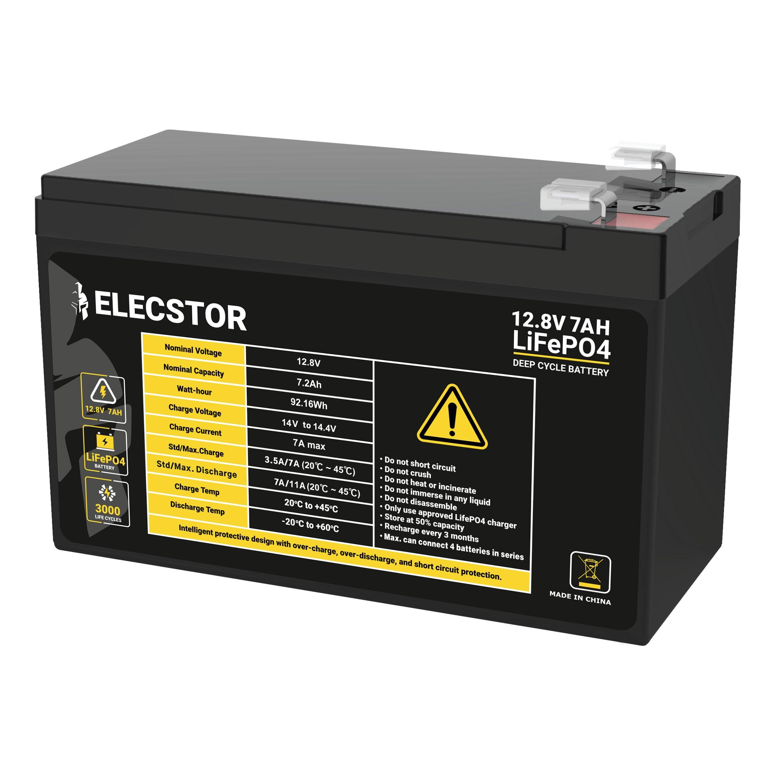 Elecstor 12 V 7 A Lifepo4 Battery 3000 Cycles - Livestainable.co.za