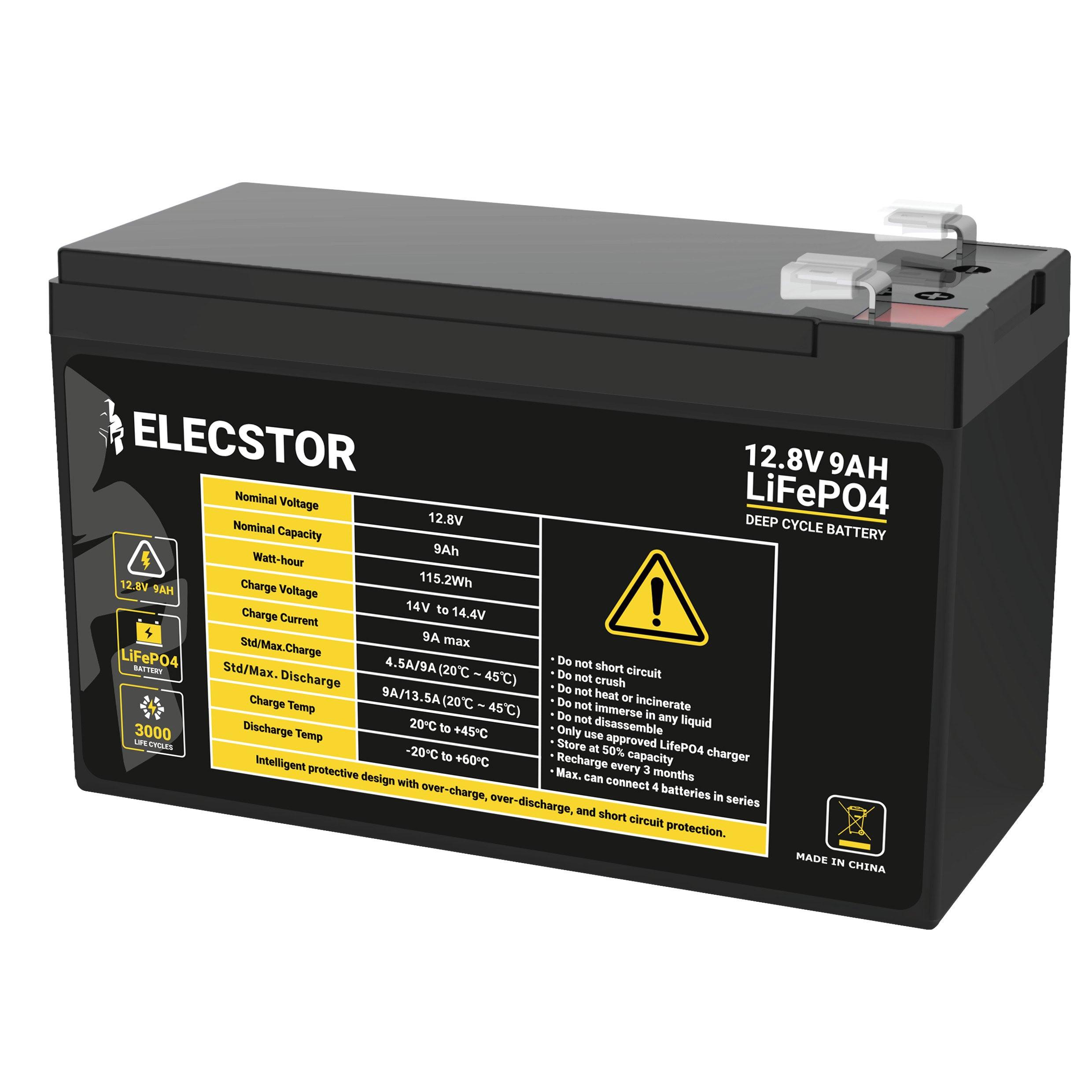 Elecstor 12 V 9 A Lifepo4 Battery 3000 Cycles - Livestainable.co.za