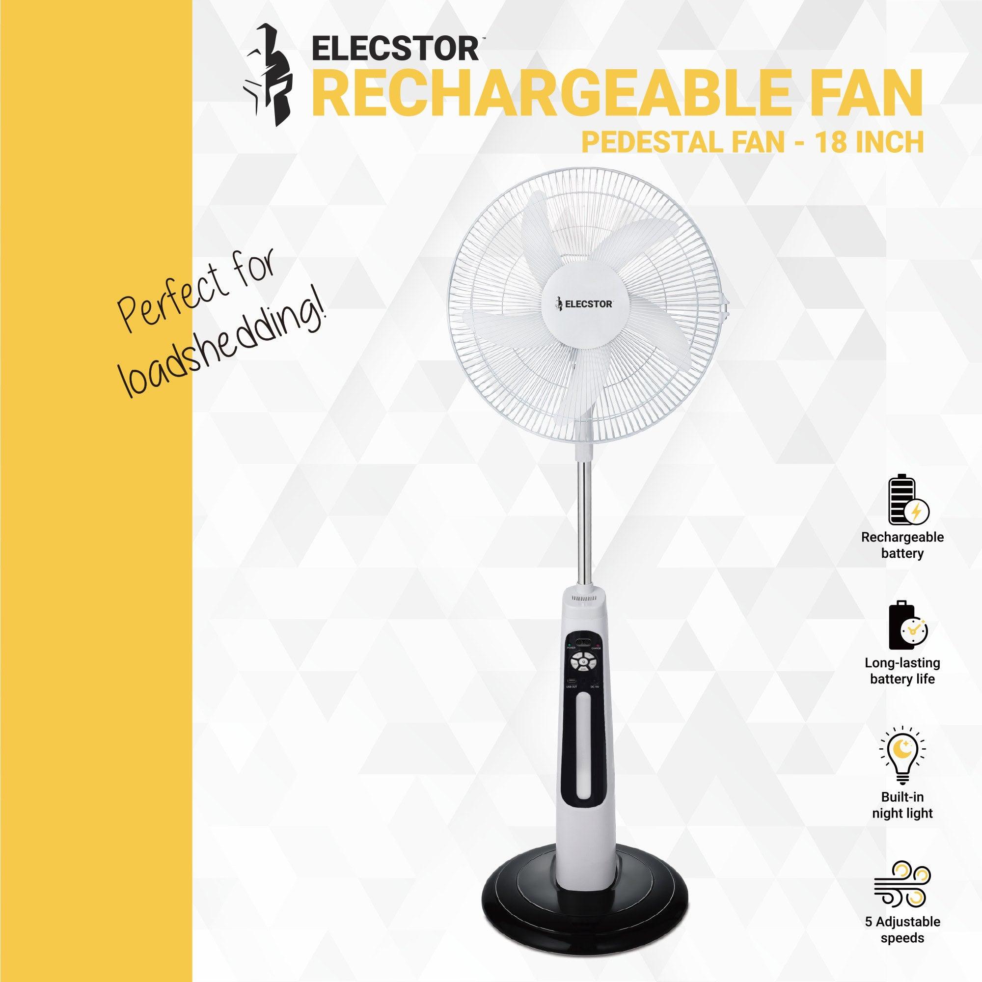 Elecstor 18 Inch Pedestal Fan - Livestainable.co.za