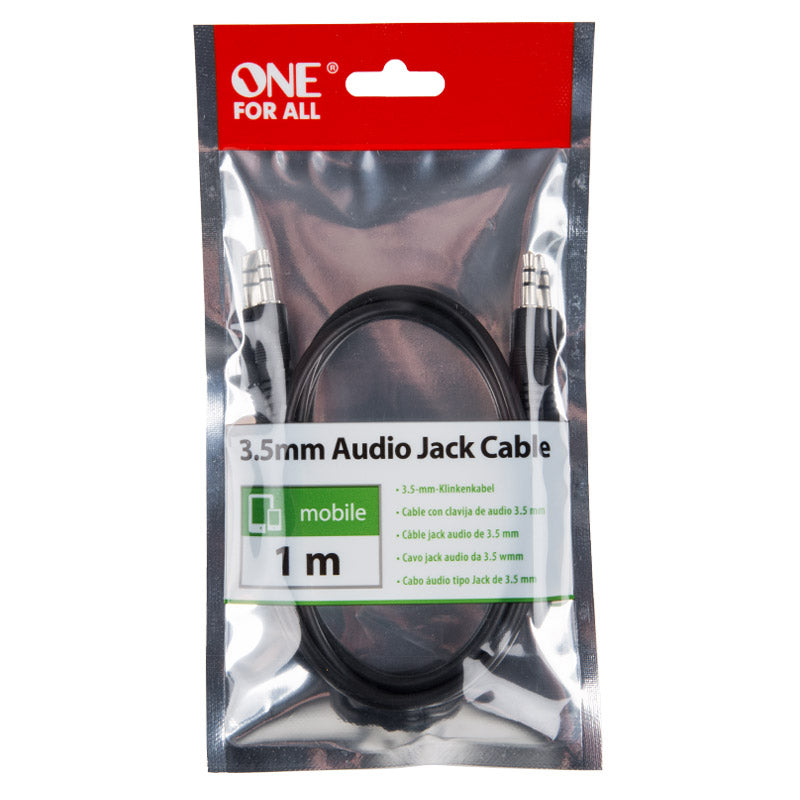 One For All 3.5 Mm Stereo Audio Jack Cable 1 M