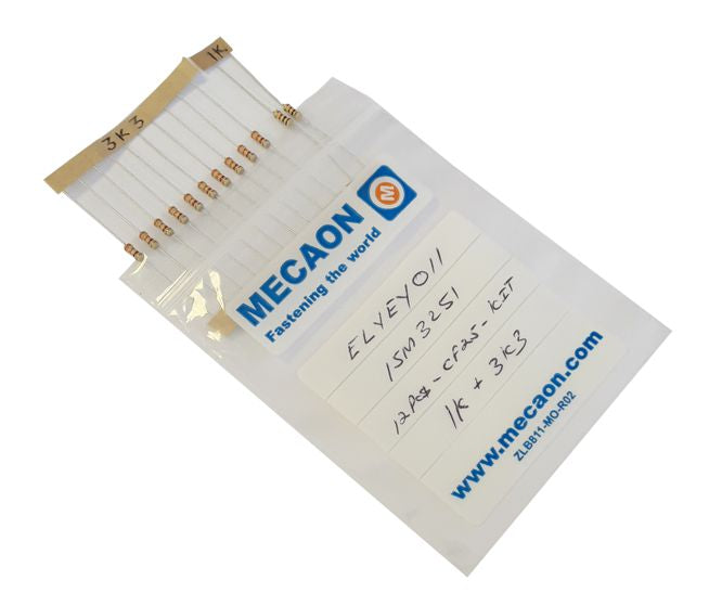 Resistor Pack 1/4 W 5% 1 K0 & 3 K3 12 P/Bag 41 Hdw511 3