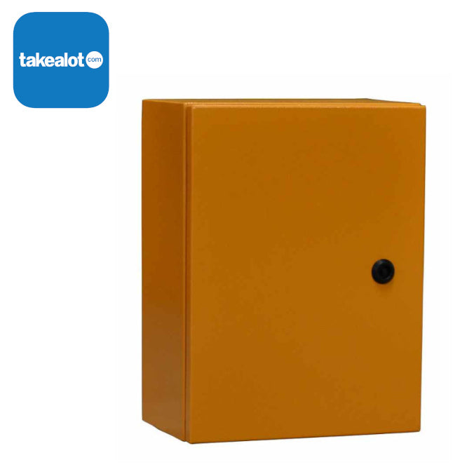 Steel Enclosure Orange Lockable 1 Key Hole 400x300x200mm Encl Bjs1 43/200 Tal Jhb