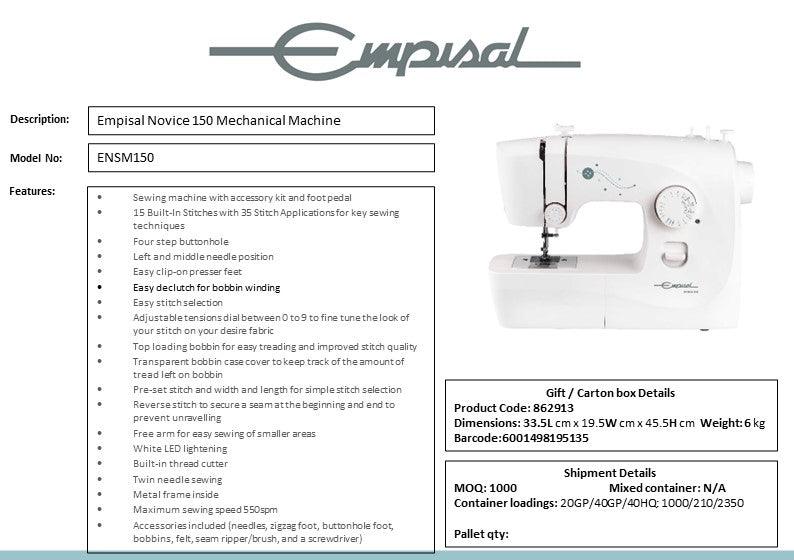 Ensm150 Novice 150 Sewing Mach - Livestainable.co.za