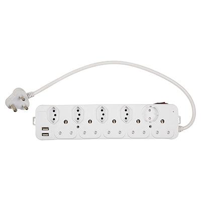 10 Way Multi Plug 5x16 A 3 Pin Plug 4x16 A Za Plug 1x Sch 2x Usb Ports - Livestainable.co.za