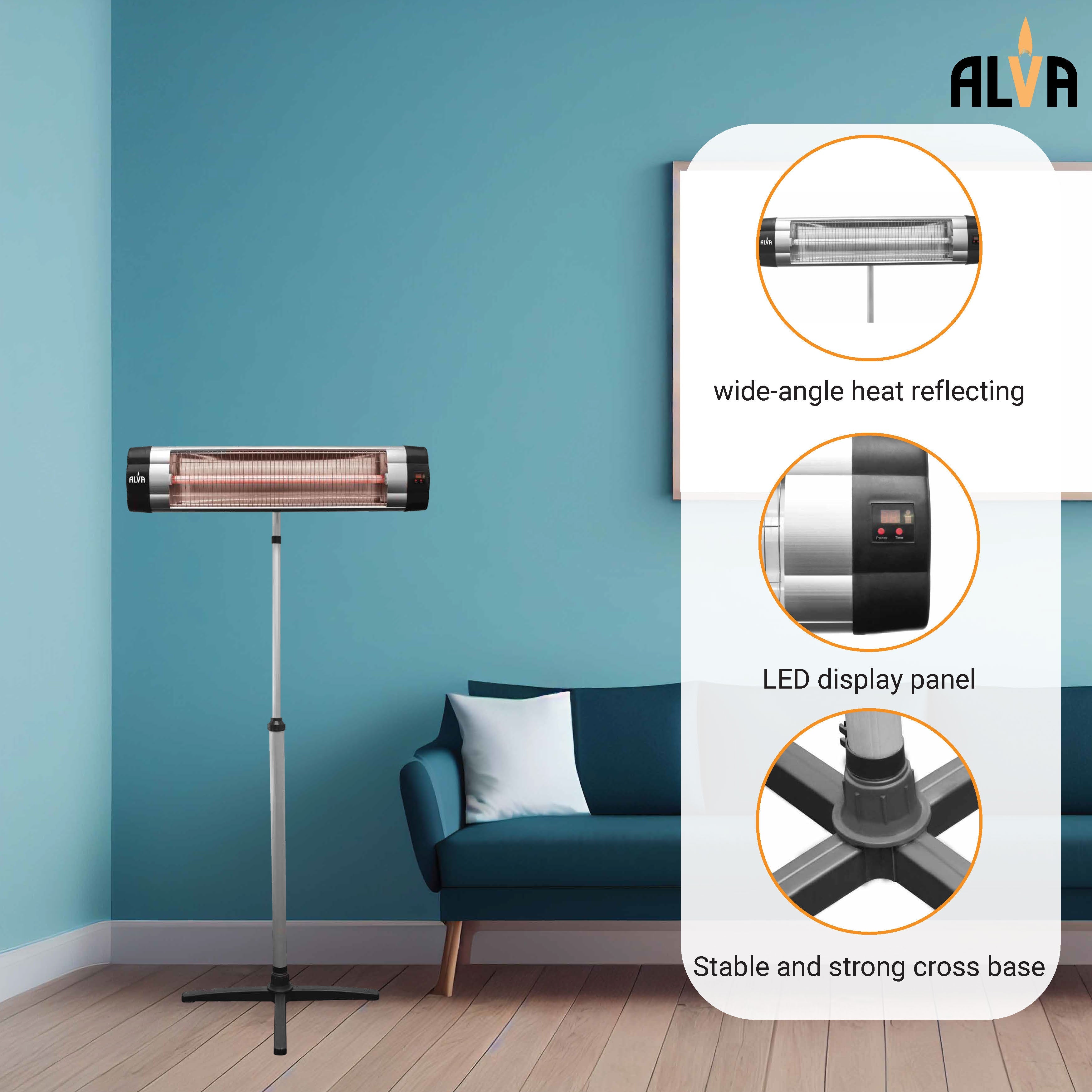 Electric Infrared Heater Telescopic Stand & Remote