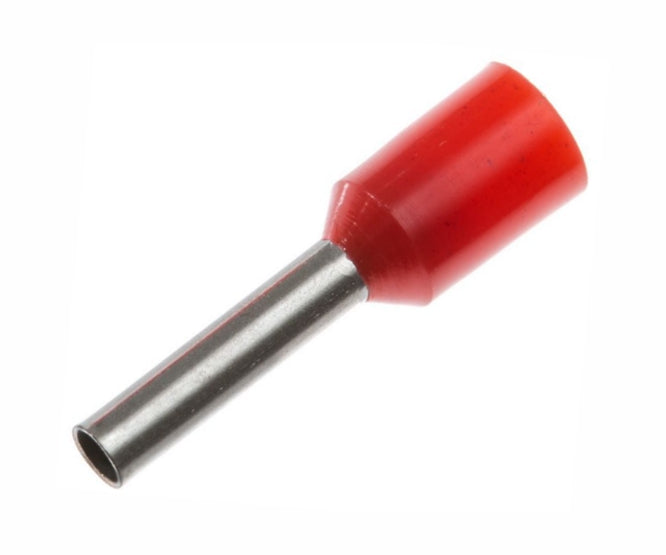 Terminal Boot Lace Red 2.5mm L=10 100/Bag Evn2512