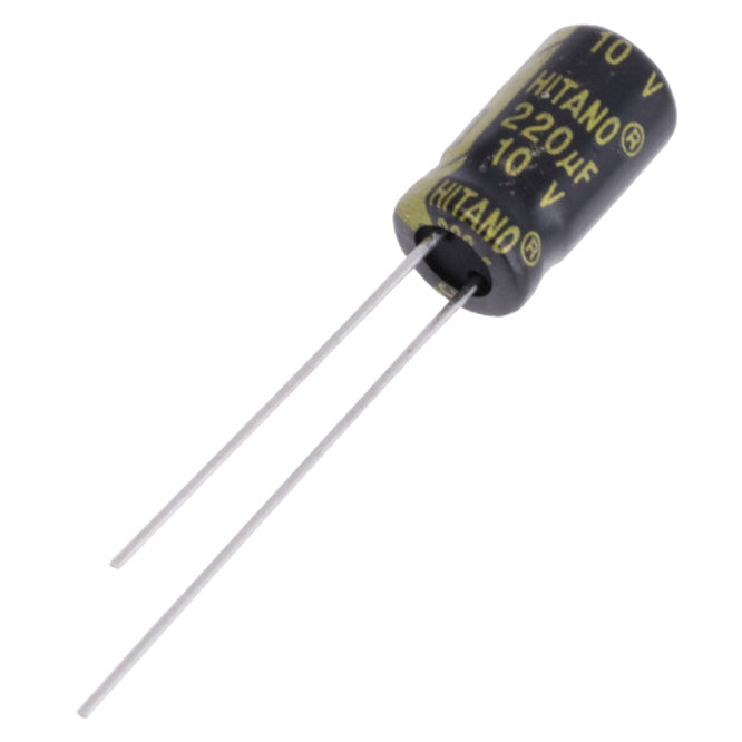 Electrolytic Capacitor Radial 220u F 10 V Liht 6.3x11 P=2.5 Exr221 M10 B 6.3x11