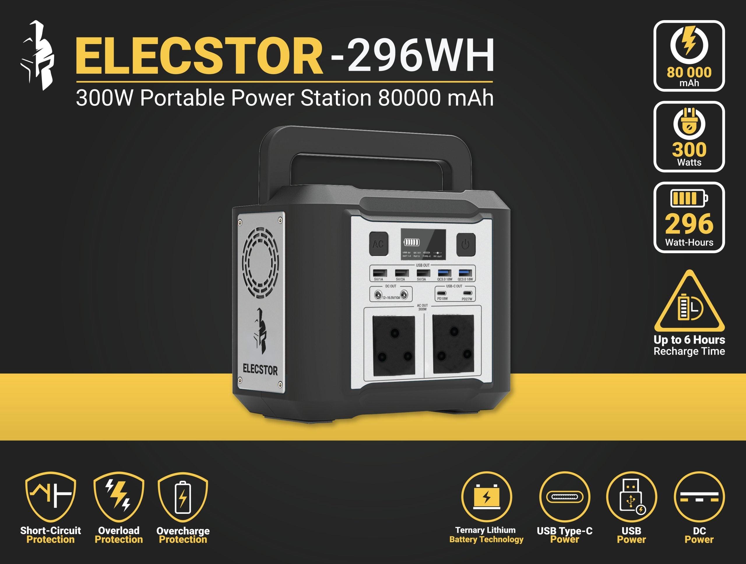 Elecstor 300 W Portable Power Station 80000 Mah 296 - Livestainable.co.za