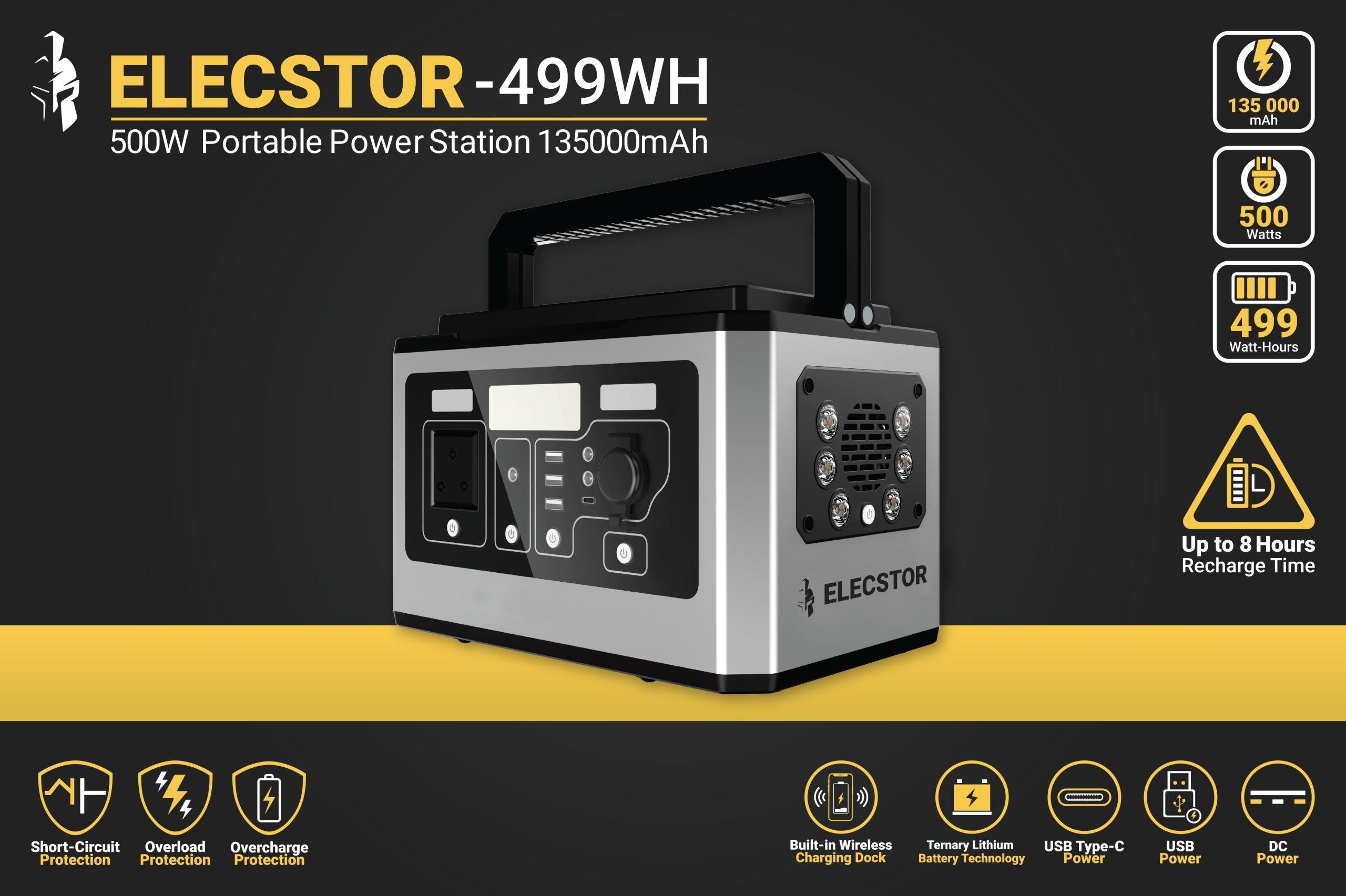 Elecstor 500 W Portable Power Station 135000m Ah 499 - Livestainable.co.za