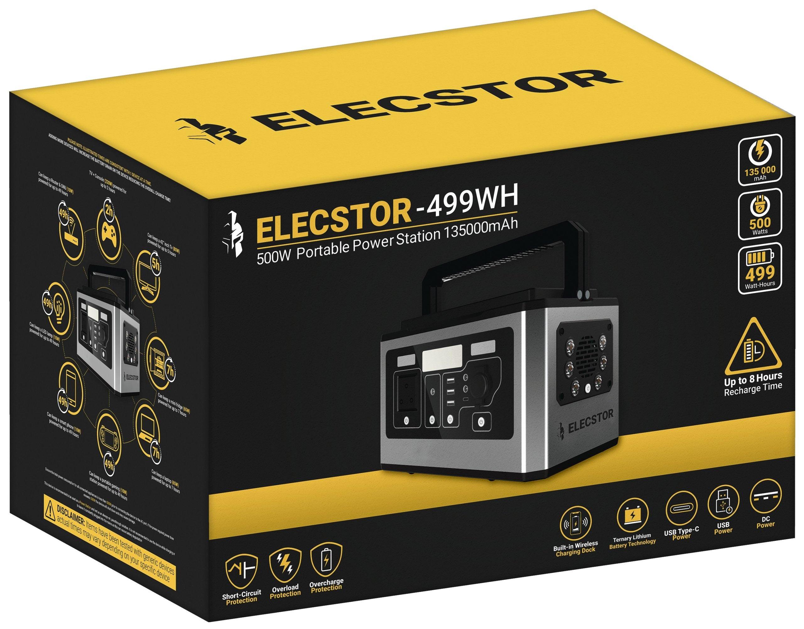 Elecstor 500 W Portable Power Station 135000m Ah 499 - Livestainable.co.za