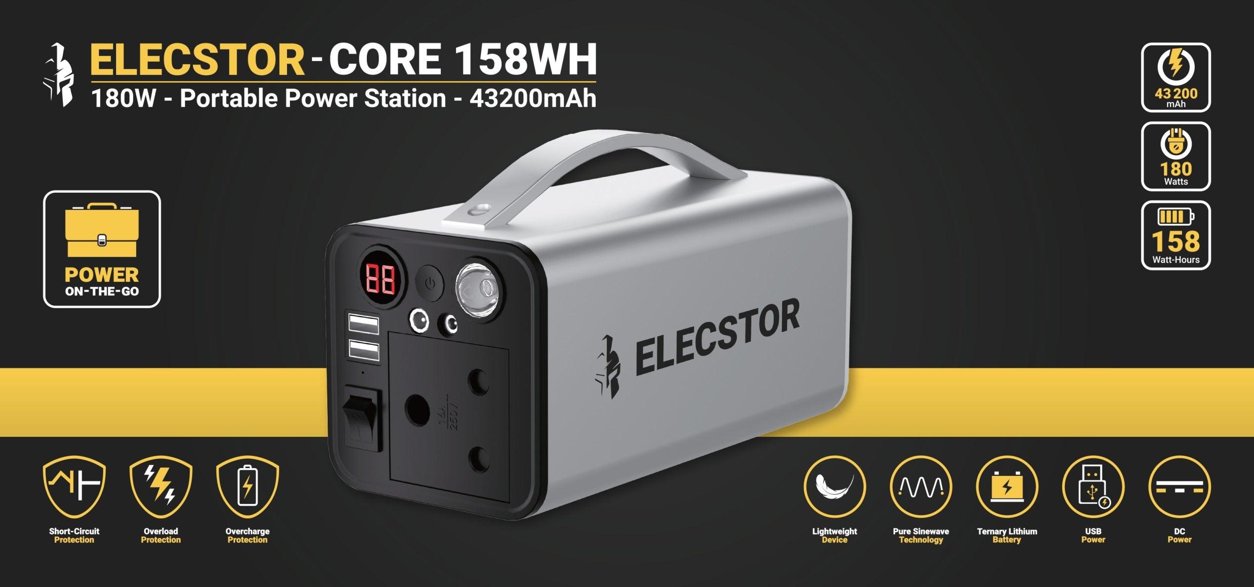 Elecstor Core 180 W Power Station 43200m Ah 158 Wh - Livestainable.co.za