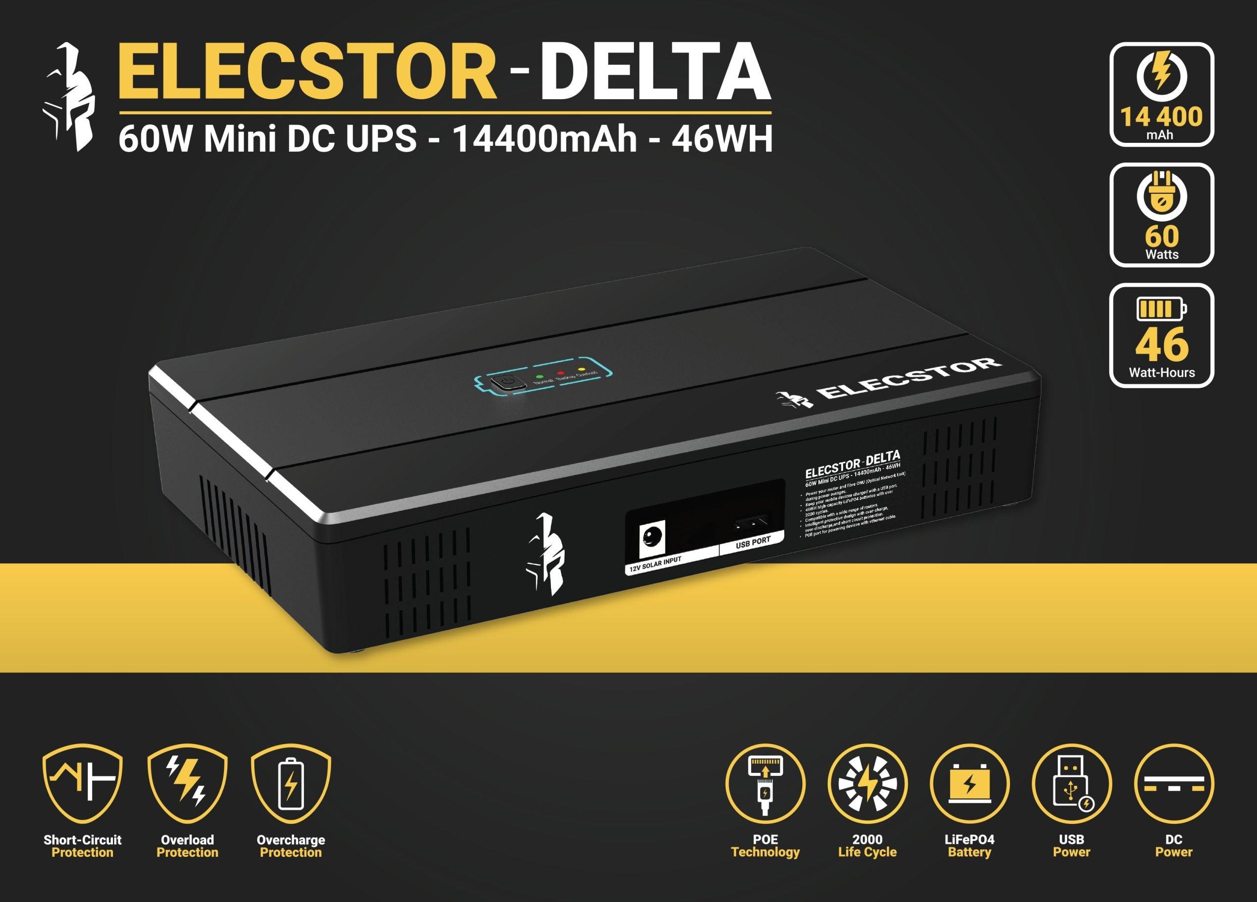 Elecstor 60 W Mini Ups 14400m Ah 46 Wh - Livestainable.co.za