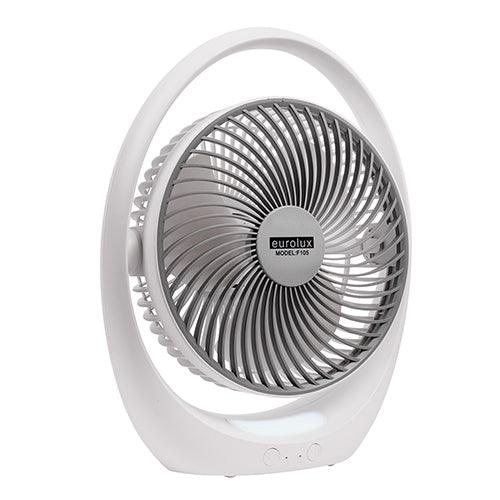 Rechargeable Led Table Fan White & Grey - Livestainable.co.za