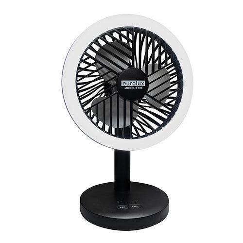 Rechargeable Led Mini Fan Black - Livestainable.co.za