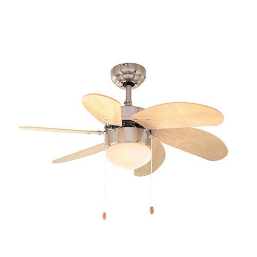 Turbo Swirl Ceiling Fan 6 Blades Natural Wood Motor Power 50w - Livestainable.co.za