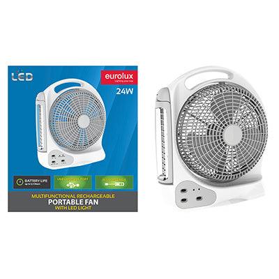 Rechargeable 12 Inch Portable Fan & Led Desk Lamp 6 V - Livestainable.co.za