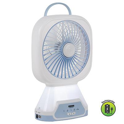 ***Rechargeable Portable Mini Fan With Led Emergency Light & Usb Input - Livestainable.co.za